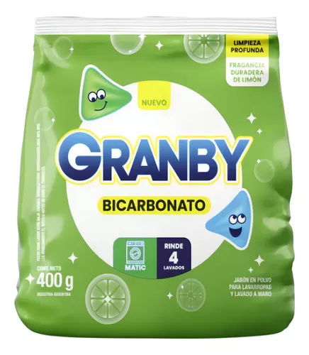Jabón Polvo GRANBY Bicarbonato Lavamatic 400gr (unidad)