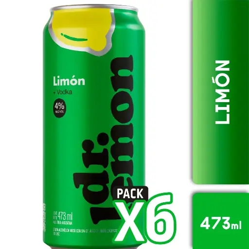 [Bebidas > Otros] Aperitivo Dr.Lemon Limon Lata 473ml (x6)